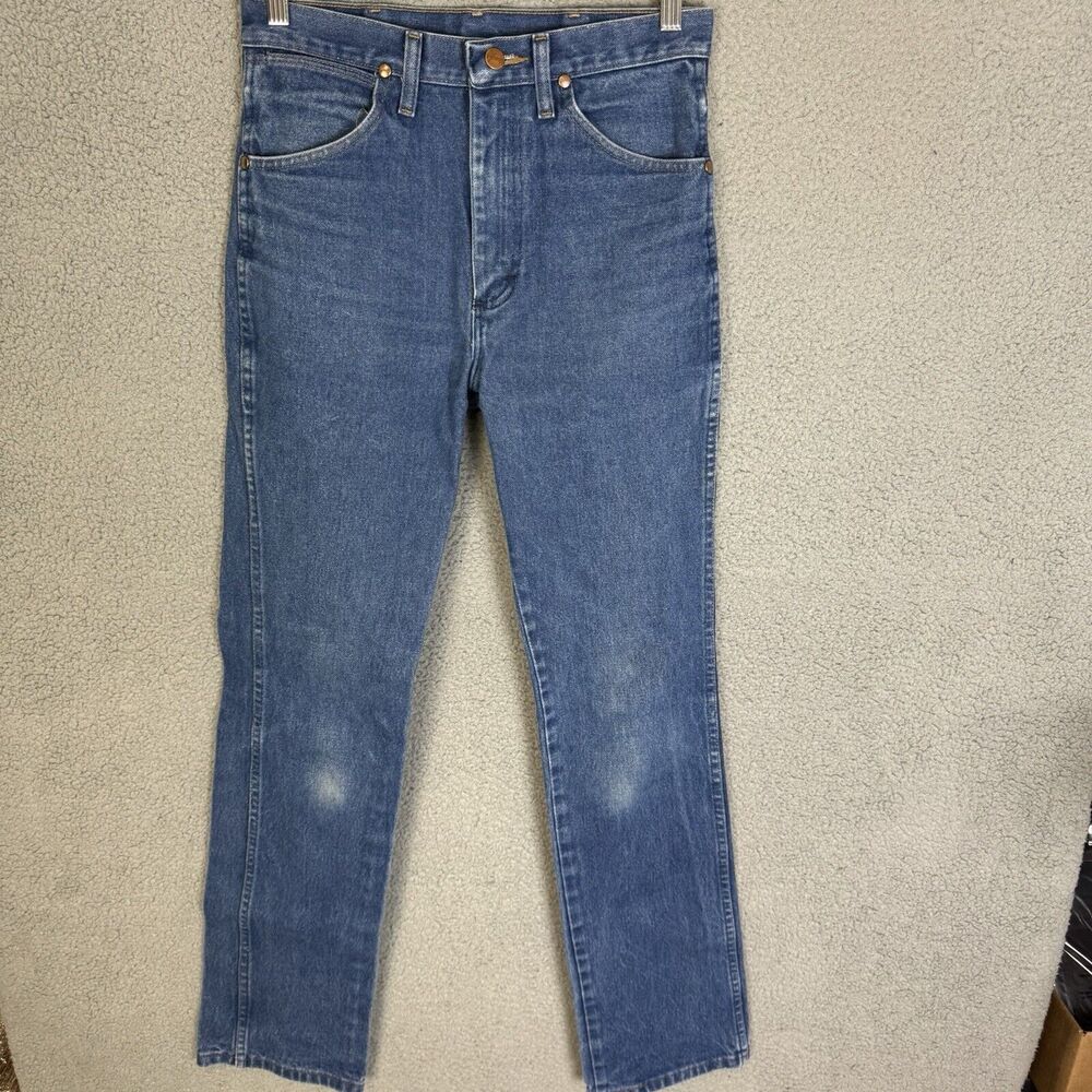 Wrangler 936Den Jeans Mens 29x34 Blue Medium Wash Cowboy‎ Cut Straight Leg
